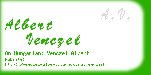 albert venczel business card